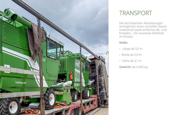 Durch das kompakte Design des C-65 Mähdreschers, ermögli